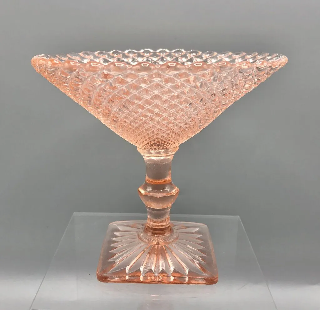 1930s Anchor Hocking “Miss America” Pink Depression glass Compote /b