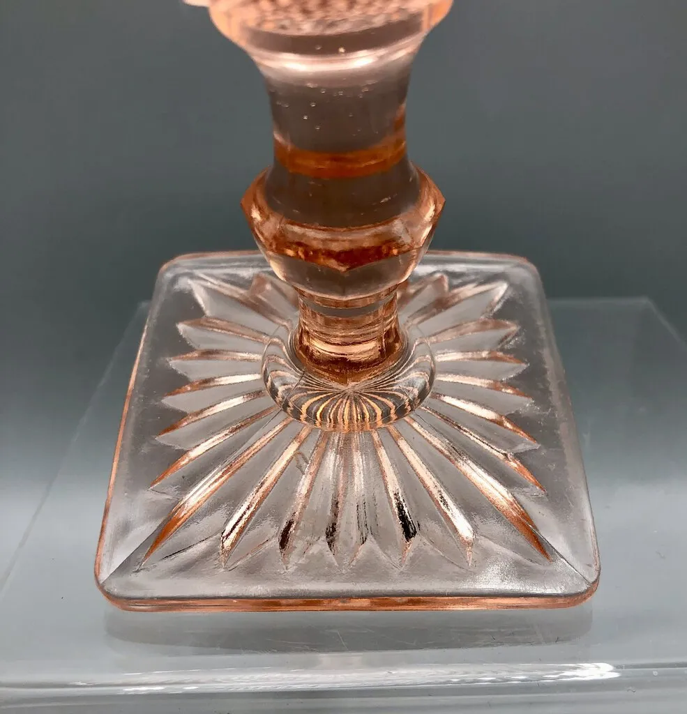 1930s Anchor Hocking “Miss America” Pink Depression glass Compote /b