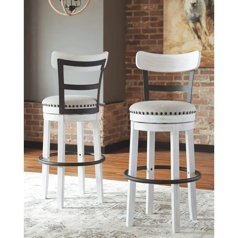 30" Modern Swivel Pub Height Barstool Chair Whitewash Chairs Bar Stool Furniture Stools