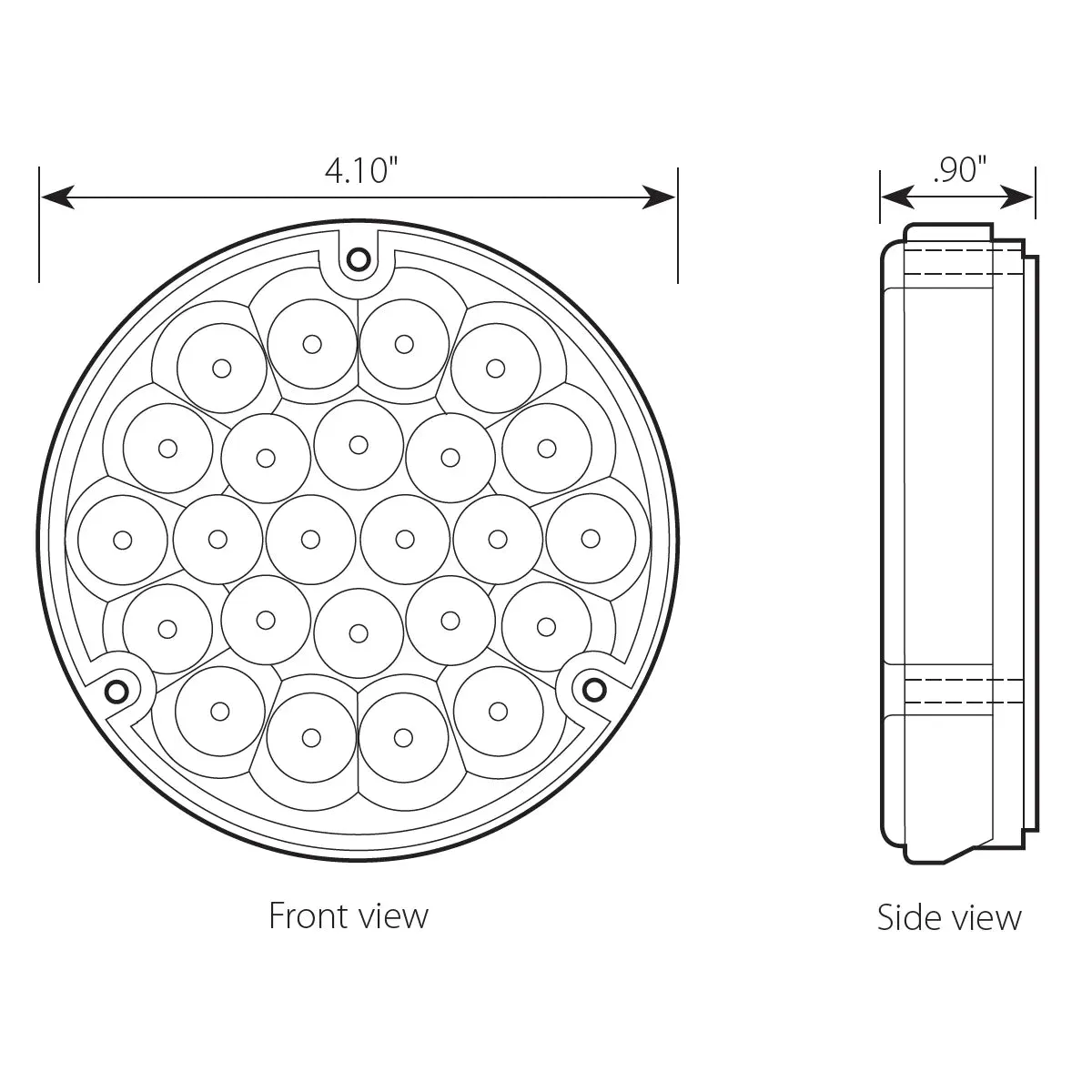 4" PEARL BLUE/BLUE 24 LED LIGHT W/ #1156 SOCKET BASE