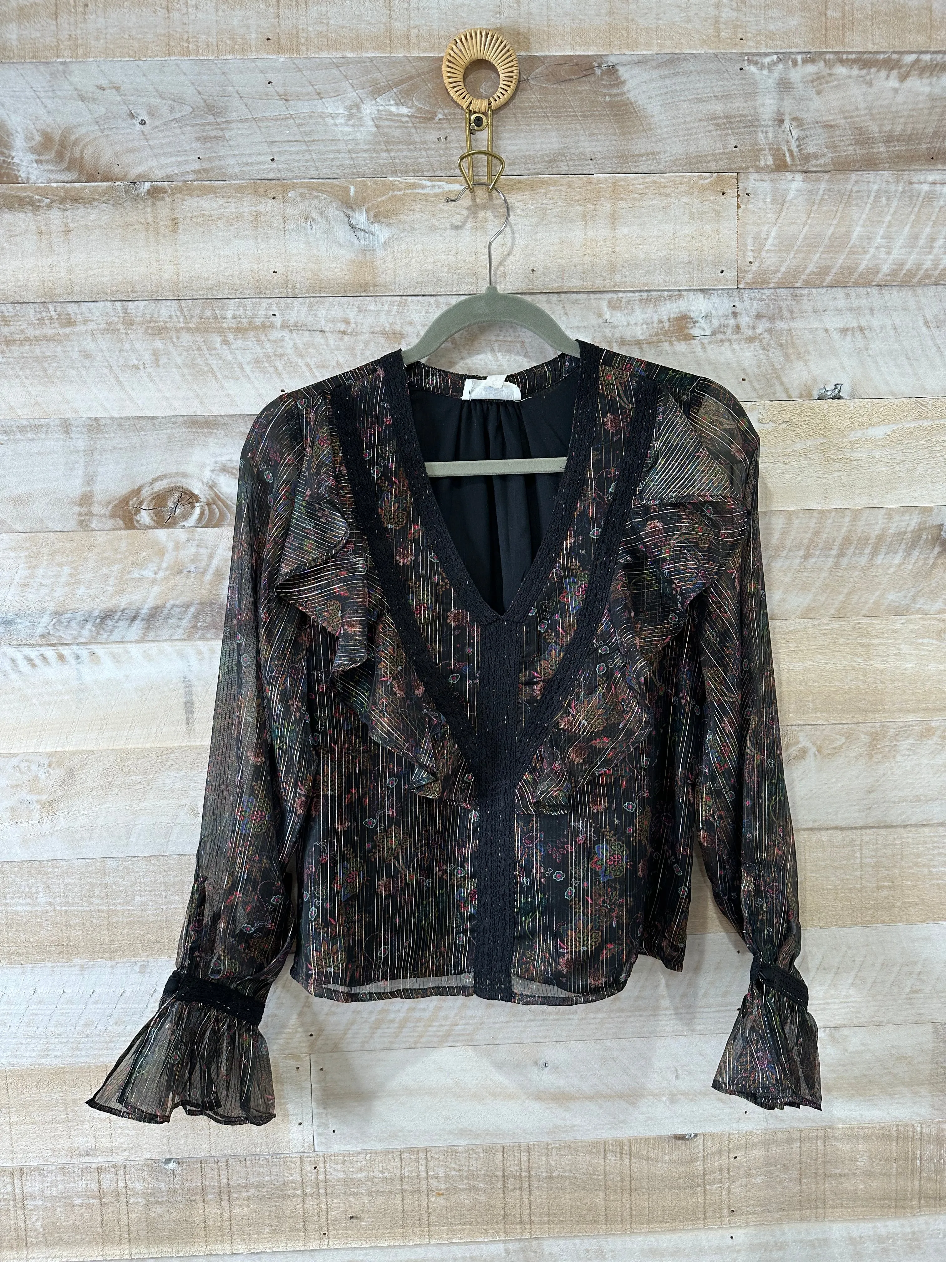 ALL Metallic Jules Blouse in Floral