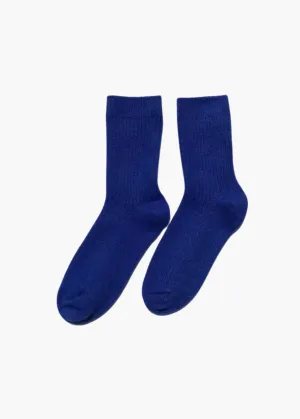 Angora wool socks, blue