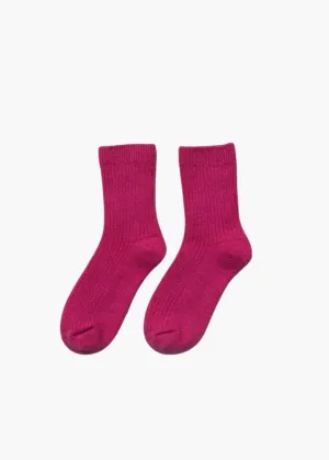Angora wool socks, ruby