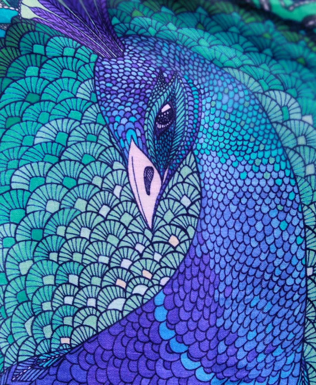 Aqua Peacock Shawl