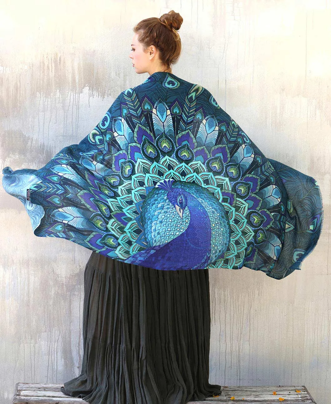 Aqua Peacock Shawl