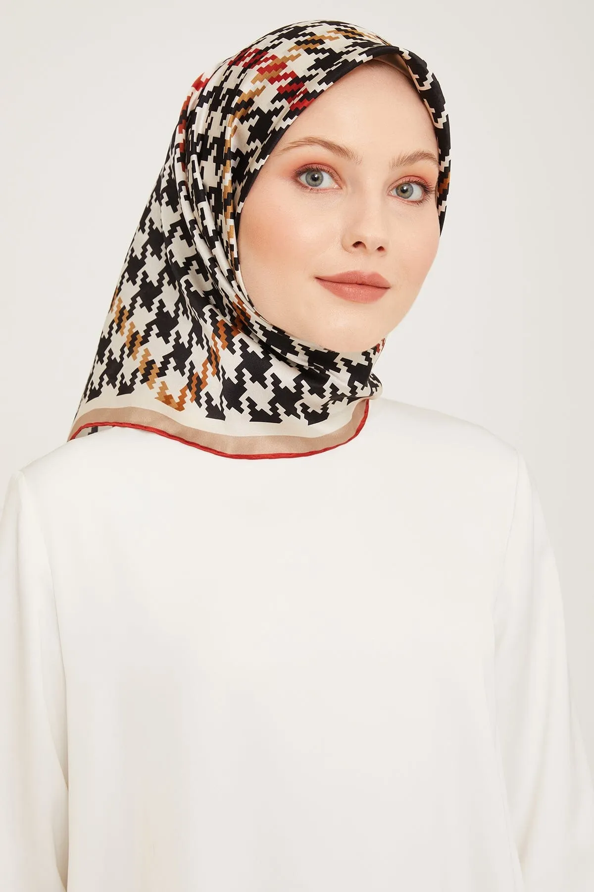 Armine HoundsTooth Square Silk Scarf #9