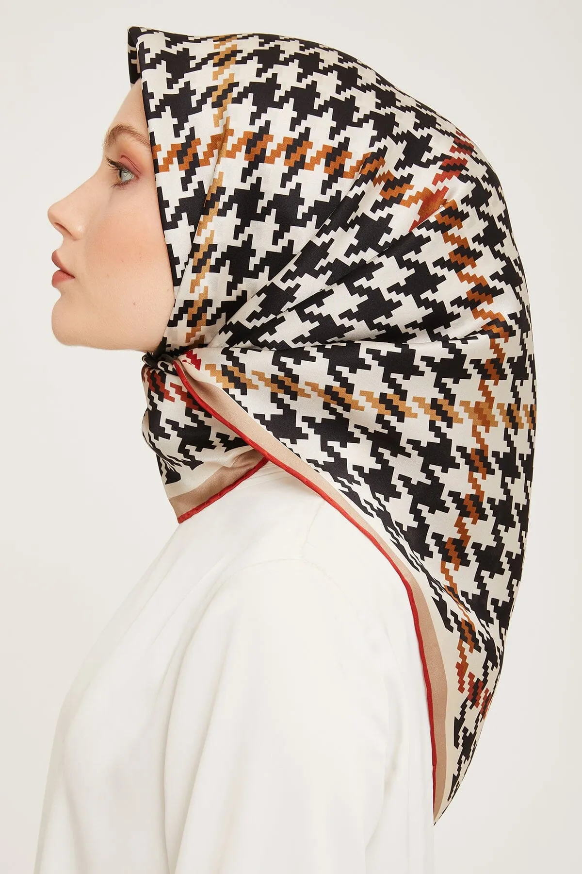 Armine HoundsTooth Square Silk Scarf #9