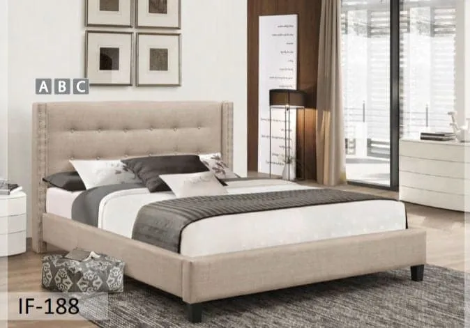 Beige New Fabric Bed