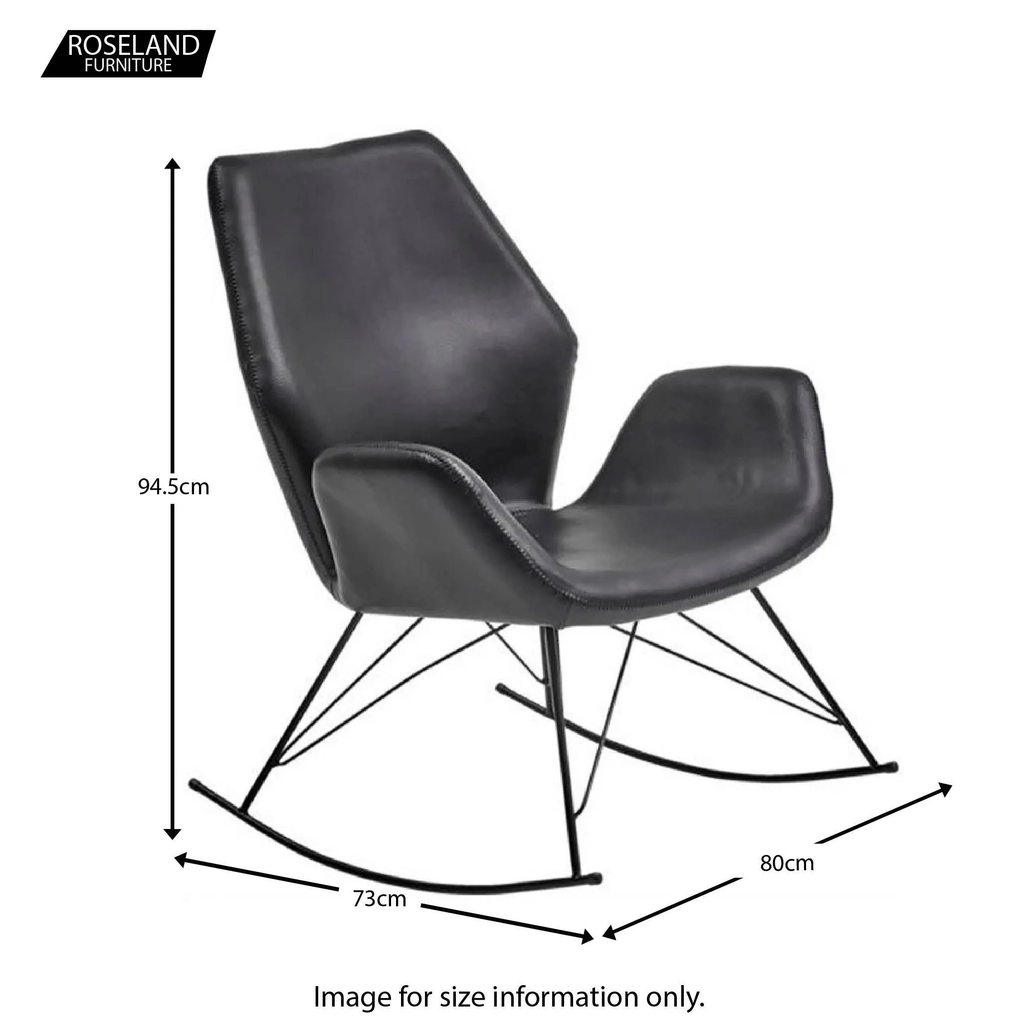 Bryce Accent Rocking Chair - Black Leather