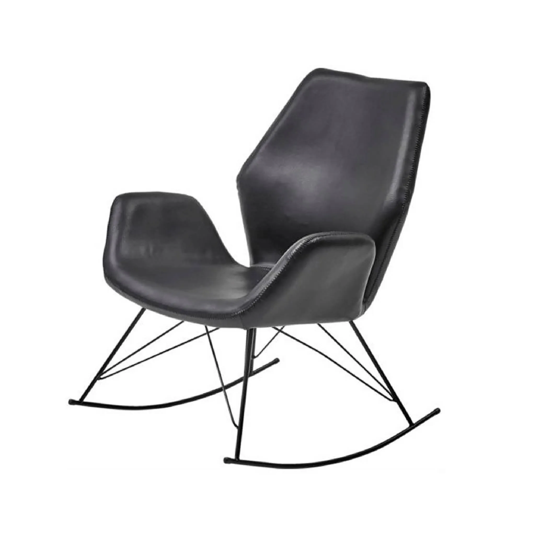 Bryce Accent Rocking Chair - Black Leather