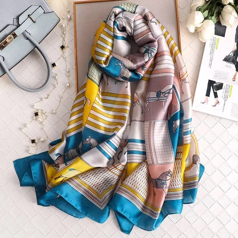 Chic and Luxurious Abstract Printed Scarf and Shawl Collection