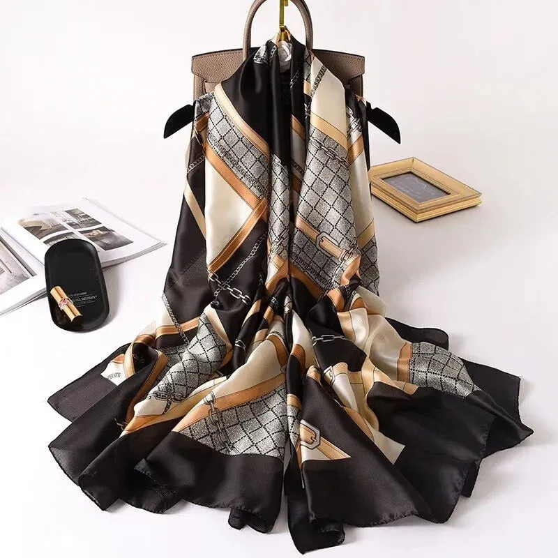 Chic and Luxurious Abstract Printed Scarf and Shawl Collection