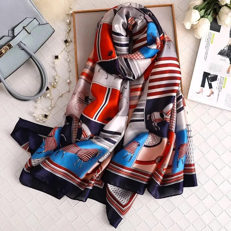 Chic and Luxurious Abstract Printed Scarf and Shawl Collection
