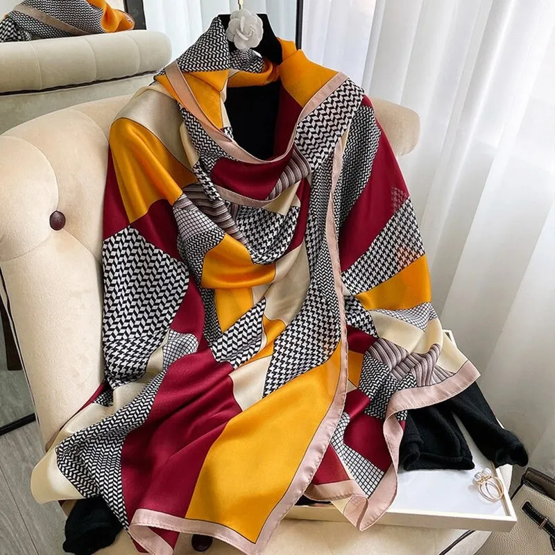 Chic and Luxurious Abstract Printed Scarf and Shawl Collection