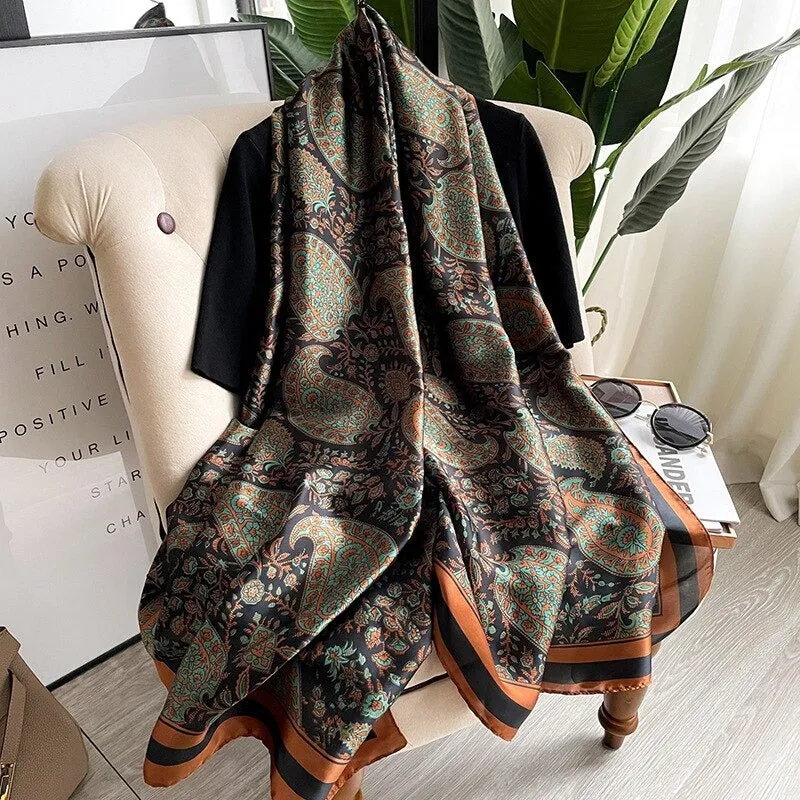 Chic and Luxurious Abstract Printed Scarf and Shawl Collection