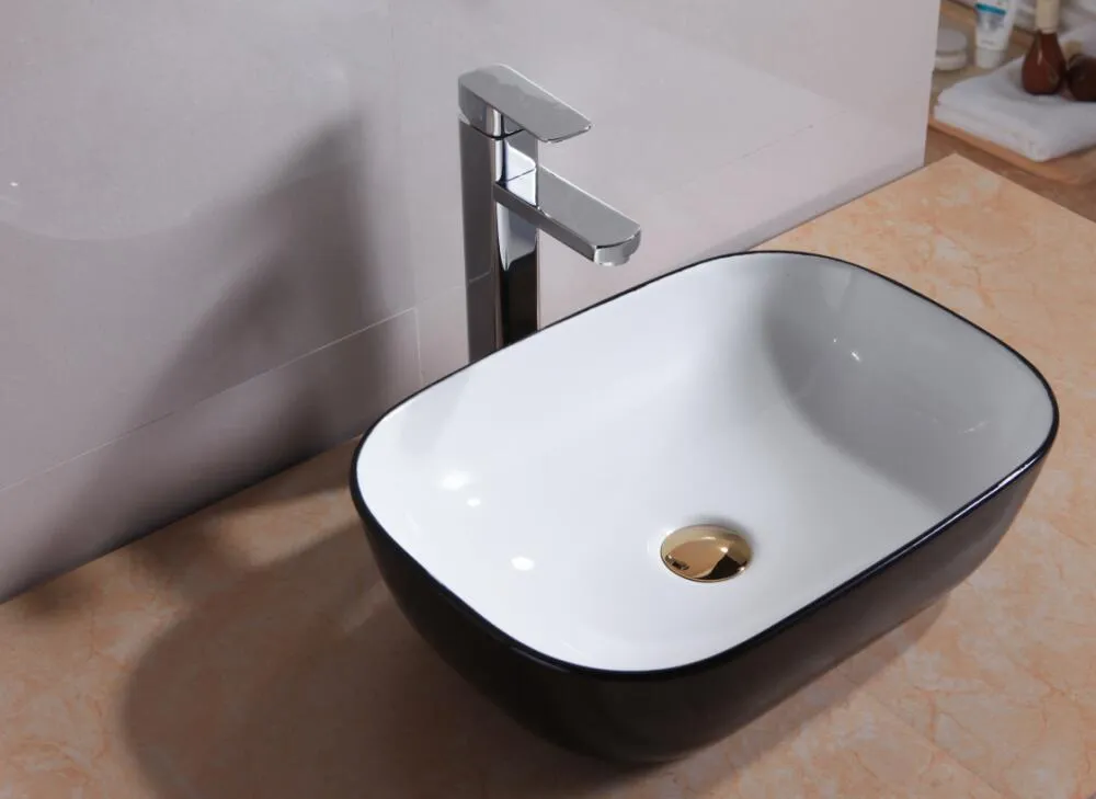 CURO Above Counter Basin Gloss Black White
