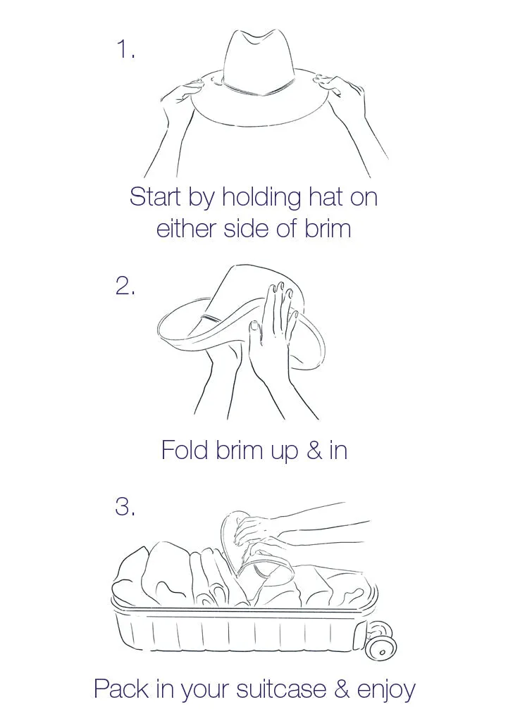 Custom Embroidered Canvas Packable Sun Hat- Navy Stripe