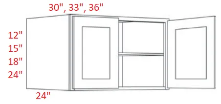 EB02-3615X24 Elegant Smokey Gray Assembled 36x15x24 Wall Cabinet