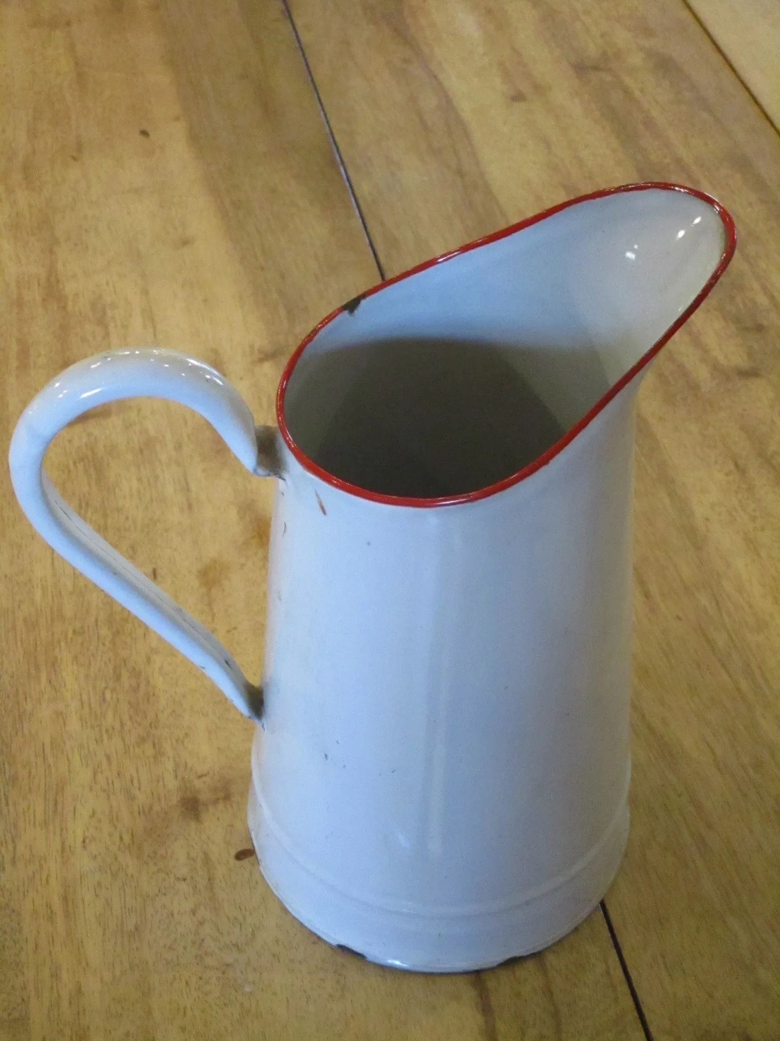 Enamel French water jug - white