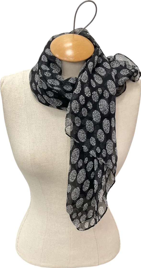 fair Black Leopard Print Scarf One Size