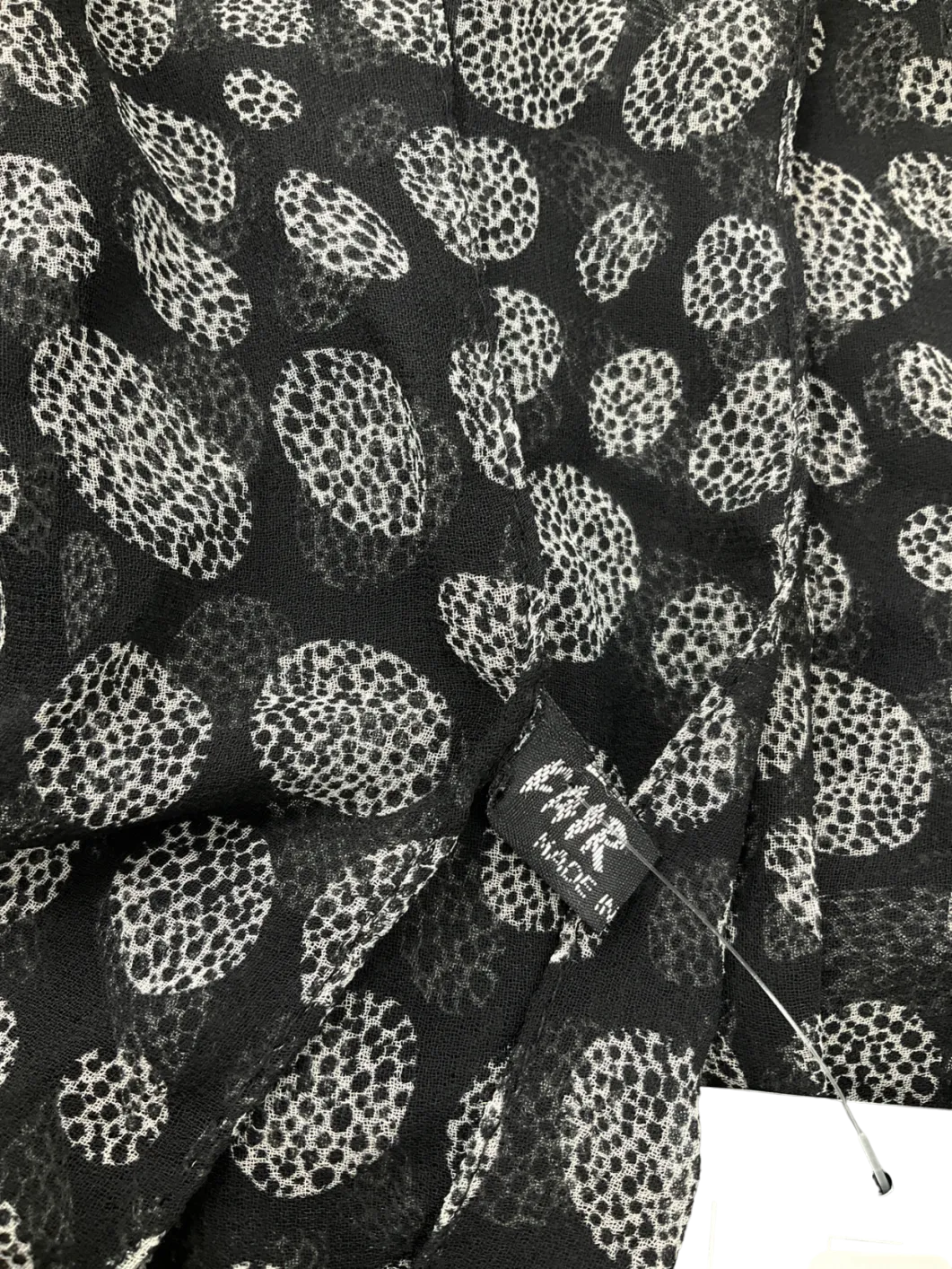 fair Black Leopard Print Scarf One Size