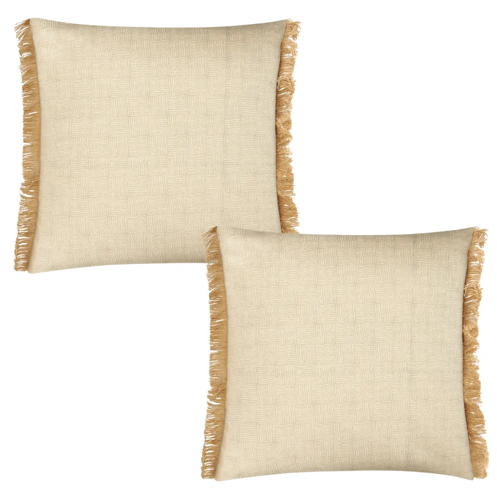 Fero Pebble Fringed Filled Decorative Throw Scatter Cushion - 45 x 45cm