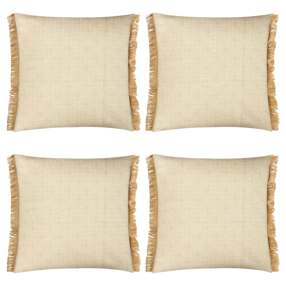 Fero Pebble Fringed Filled Decorative Throw Scatter Cushion - 45 x 45cm