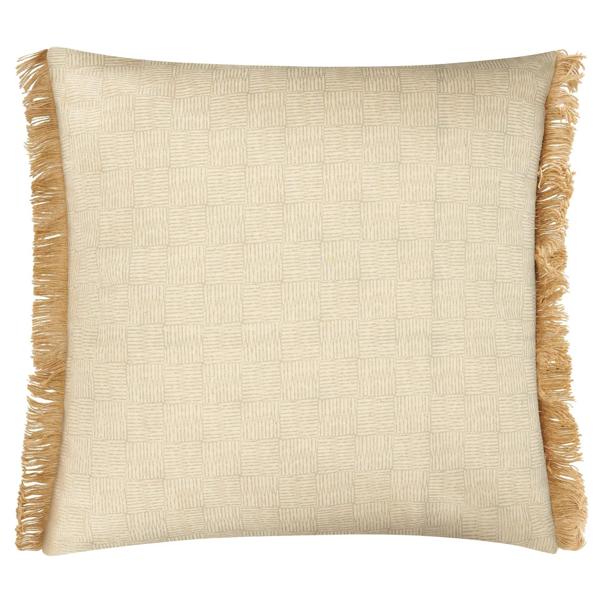 Fero Pebble Fringed Filled Decorative Throw Scatter Cushion - 45 x 45cm
