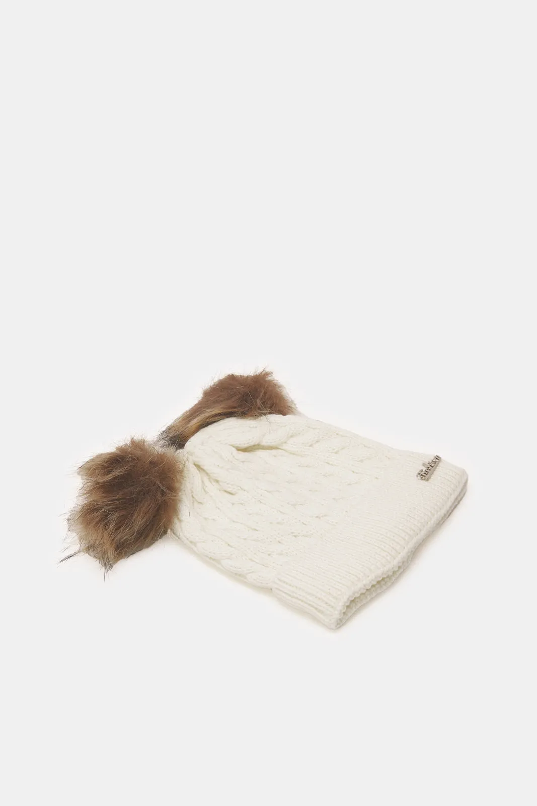 Girls Assorted Knitted Cap Set (Pack Of 3)