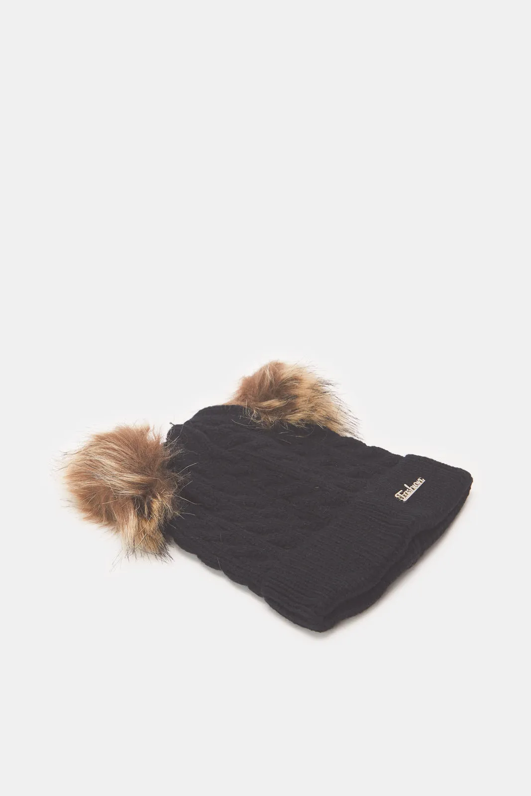 Girls Assorted Knitted Cap Set (Pack Of 3)