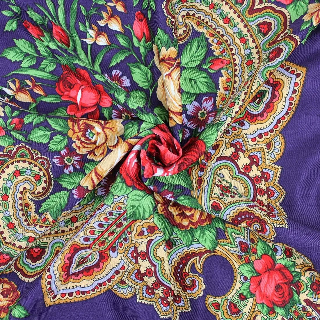 Gudessly Women's Traditional Scarf Wrap Tassel Shawl Fringes Neck Head Shawl Retro Scarf Floral Poncho