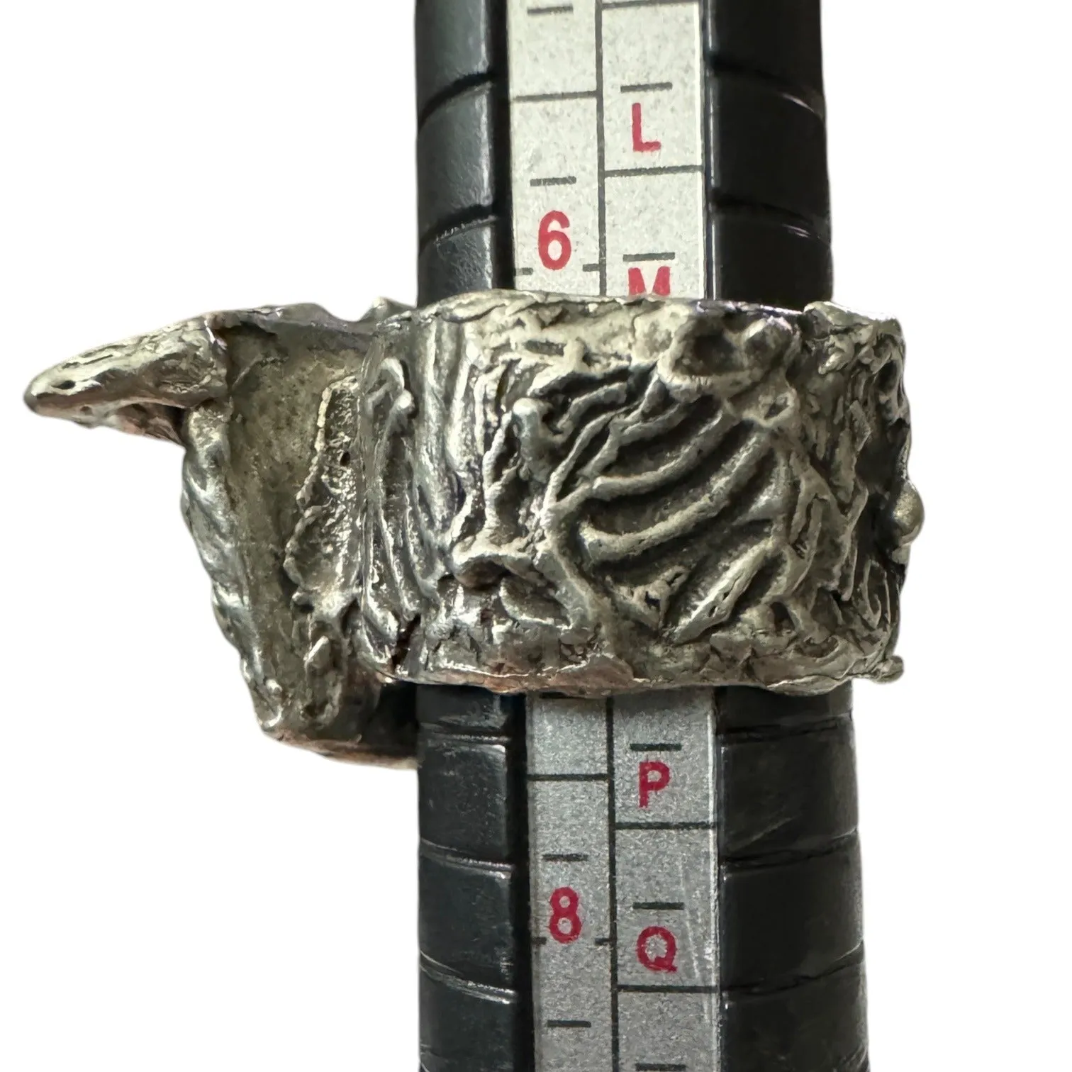 Hand Crafted Broken Lena Liu Hummingbird China Ring Silver Blend Boho-Metalwork