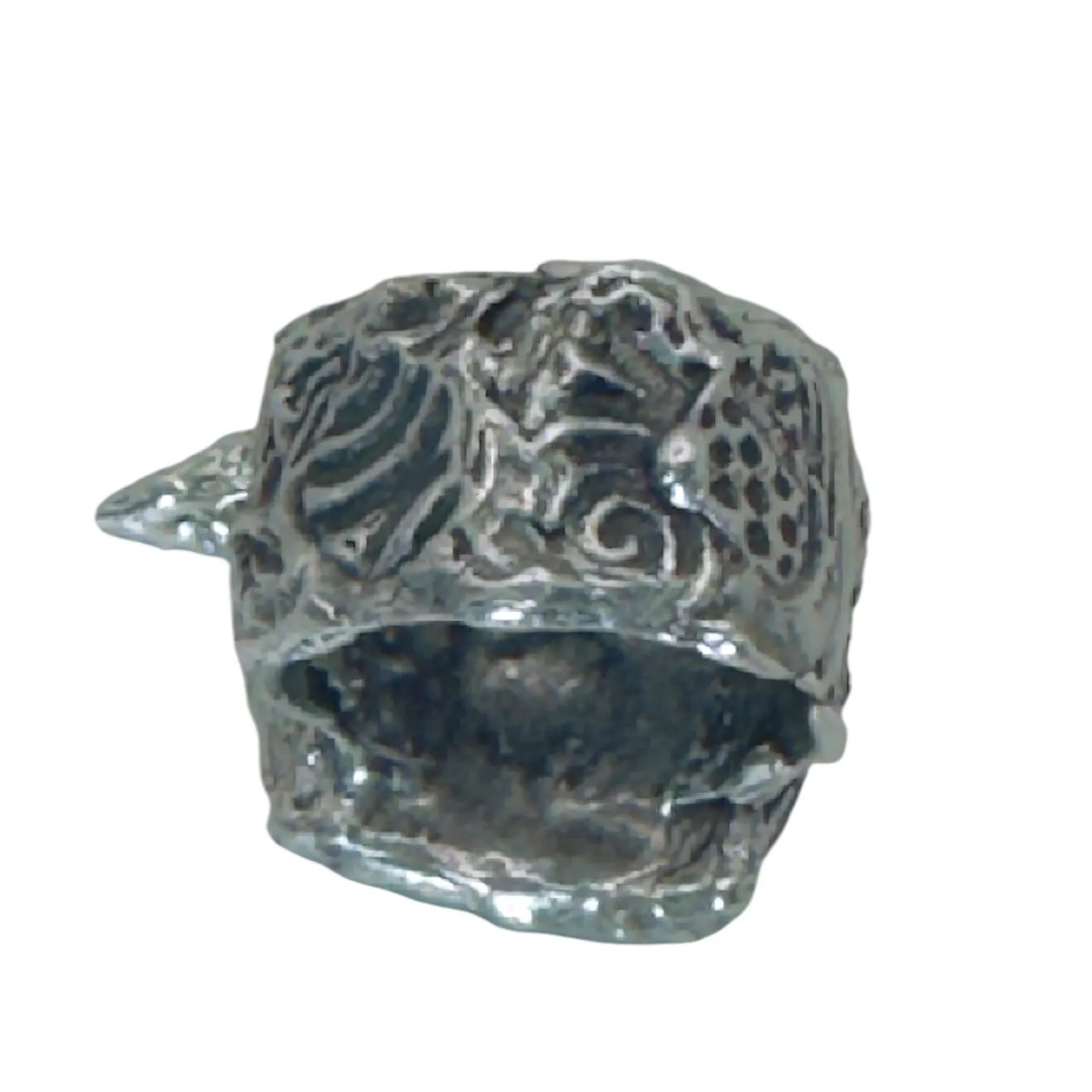 Hand Crafted Broken Lena Liu Hummingbird China Ring Silver Blend Boho-Metalwork