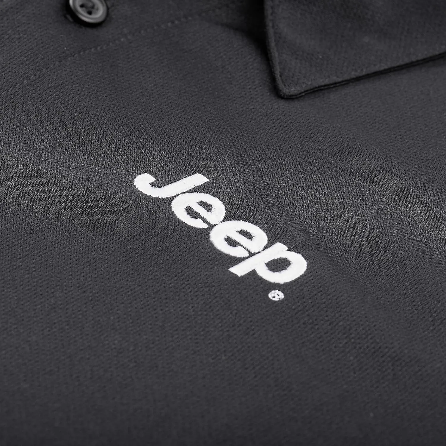 Jeep Men's Golf Polo, PosiCharge Micro-Mesh Colorblock (Black/White)