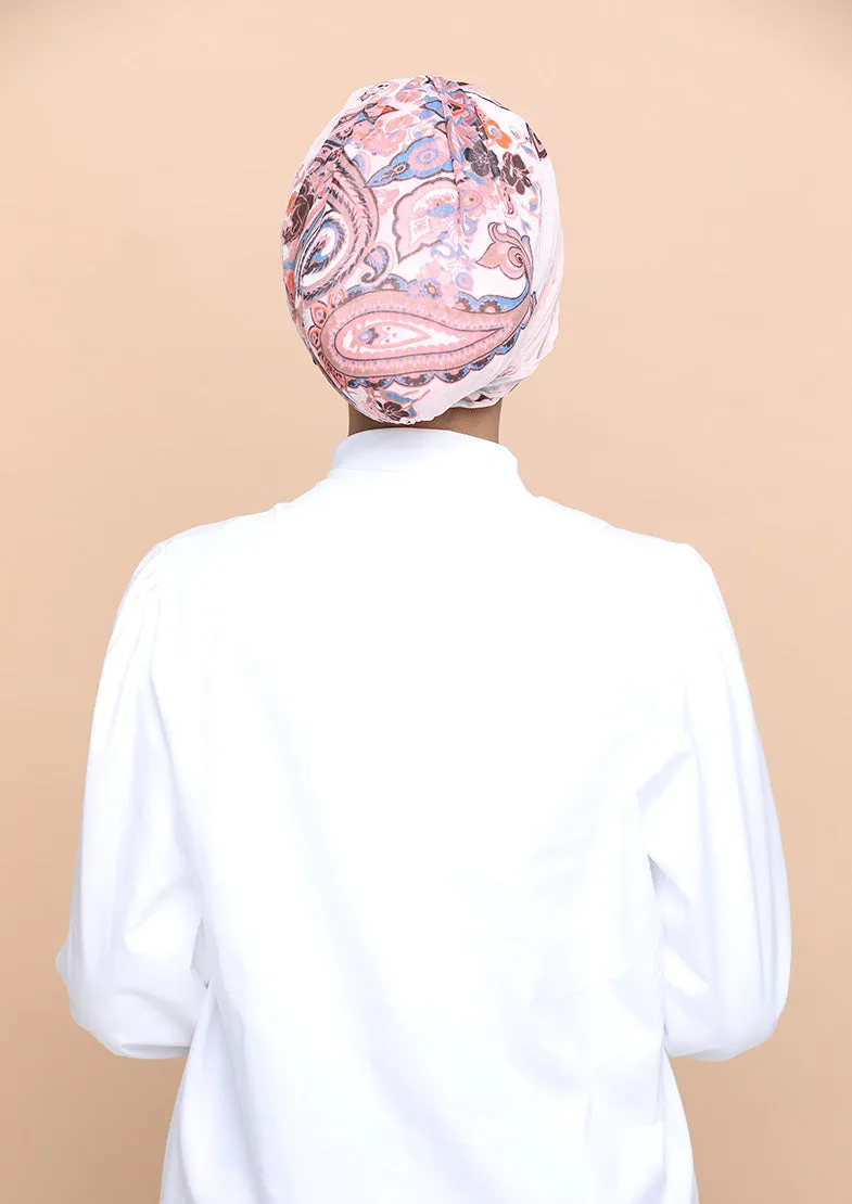 Kashmir Pink- Cap Shawl- Mosaic Chiffon