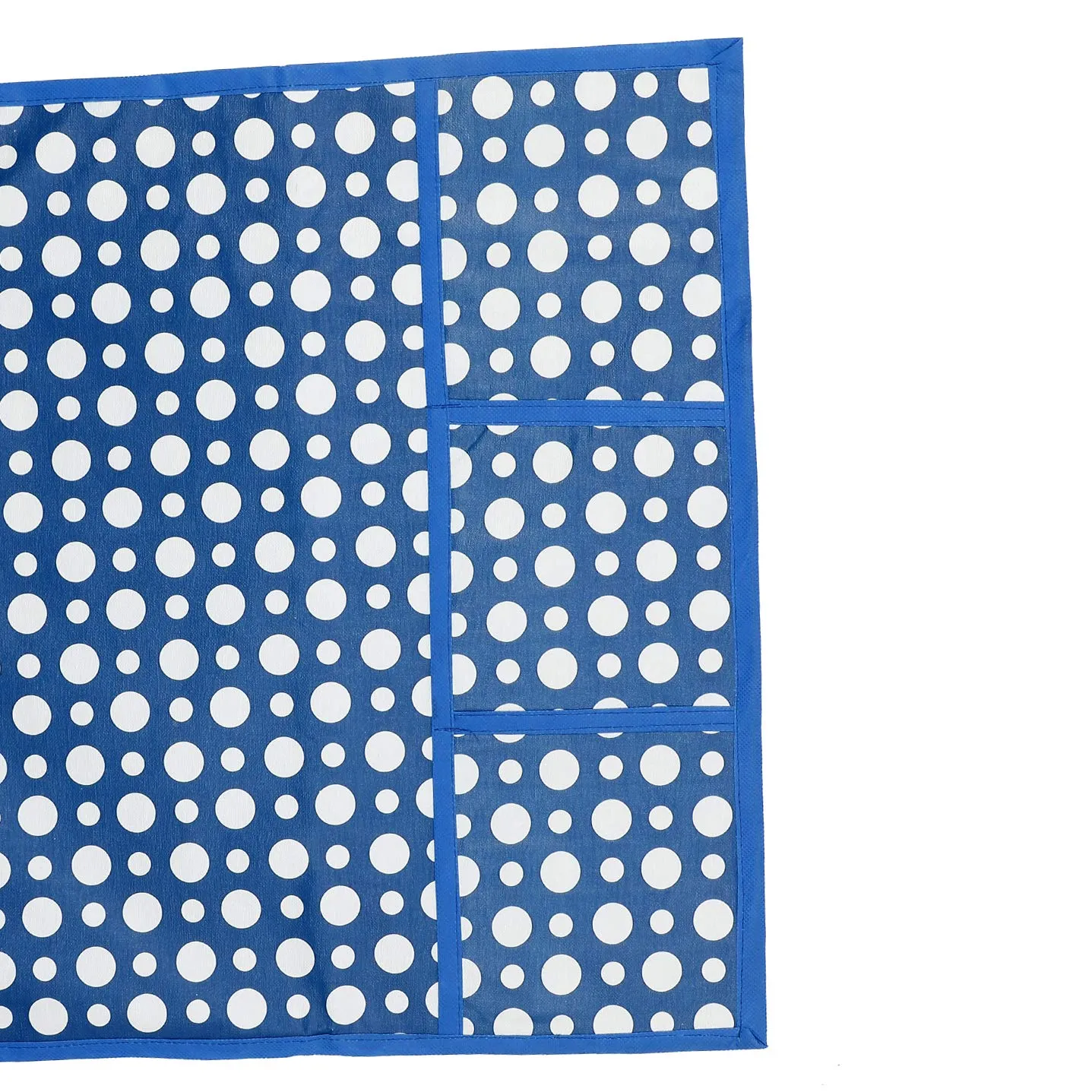 Kuber Industries Polka Dots Design 3 Pieces PVC Fridge Mats,2 Piece Handle Cover and 1 Piece Fridge Top Cover (Blue) CTKTC34089