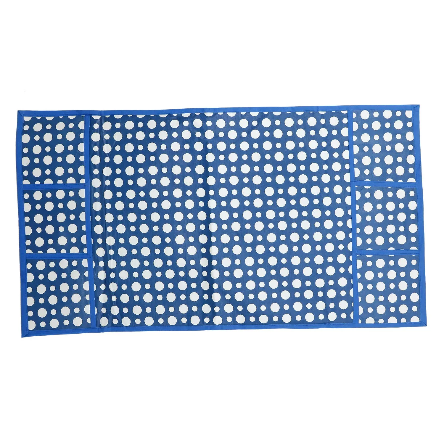 Kuber Industries Polka Dots Design 3 Pieces PVC Fridge Mats,2 Piece Handle Cover and 1 Piece Fridge Top Cover (Blue) CTKTC34089