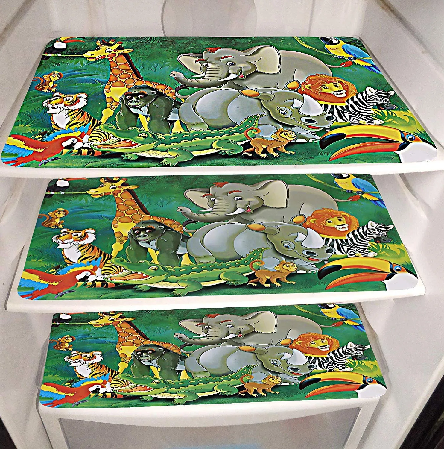 Kuber Industries Polka Dots Design 3 Pieces PVC Fridge Mats,2 Piece Handle Cover and 1 Piece Fridge Top Cover (Blue) CTKTC34089