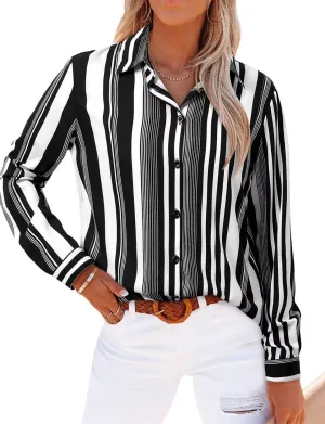 Magritta Long Sleeve Shirts for Women Fashion Button Down Blouse Tops