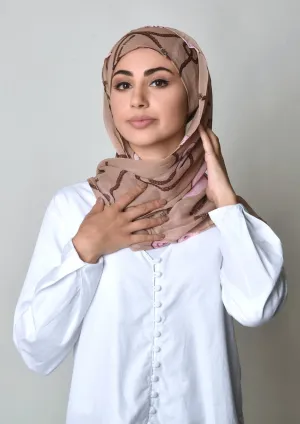 Mare Pink- Cap Shawl- Crinkled Chiffon