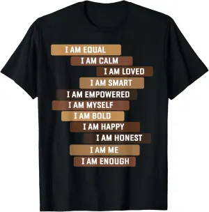 Melanin Goddess Positive Affirmation Quotes Black Educators T-Shirt