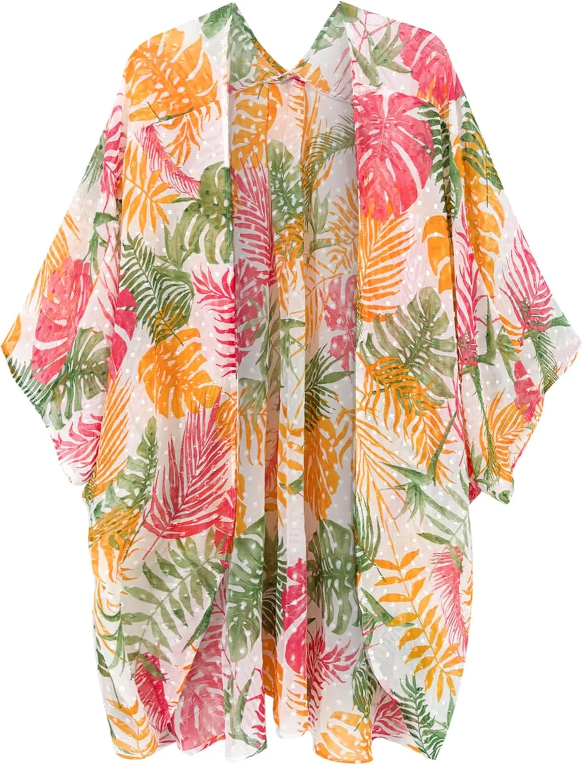 Moss Rose Women's Beach Kimono Coverup Sheer Chiffon Cover Ups, Casual Loose Open Front Cardigan Tops
