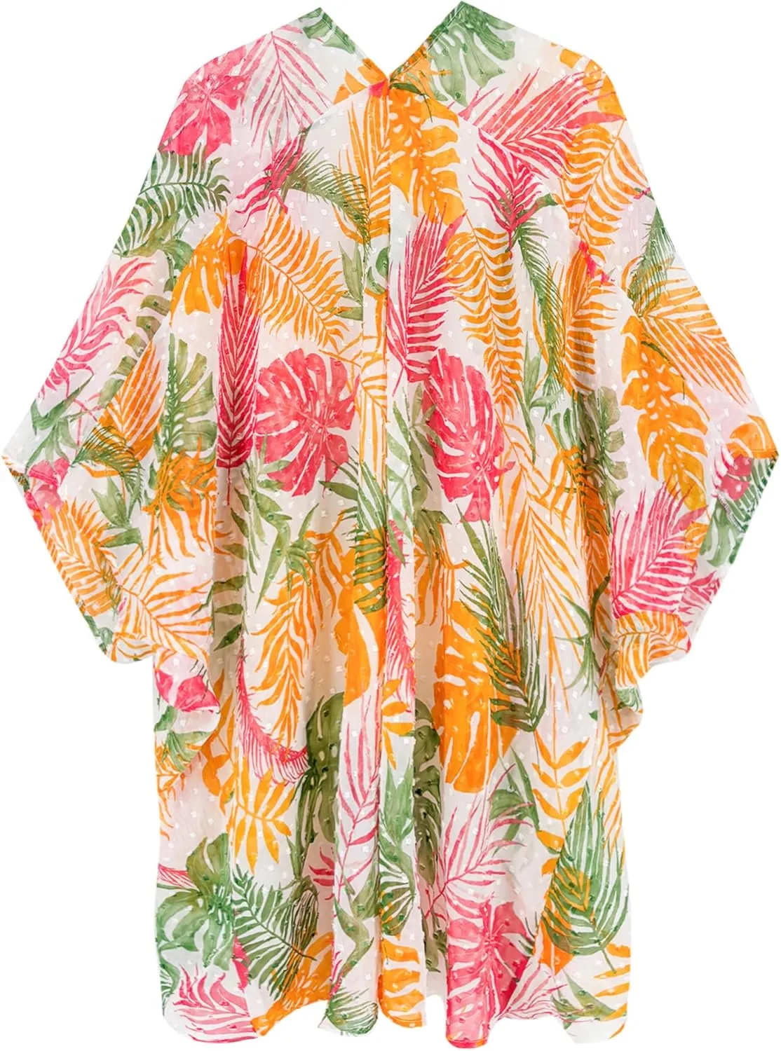 Moss Rose Women's Beach Kimono Coverup Sheer Chiffon Cover Ups, Casual Loose Open Front Cardigan Tops