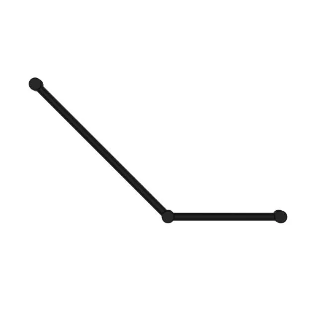 Nero Mecca Care 32mm Ambulant Toilet Grab Rail 45 Degree 750x450mm Matte Black