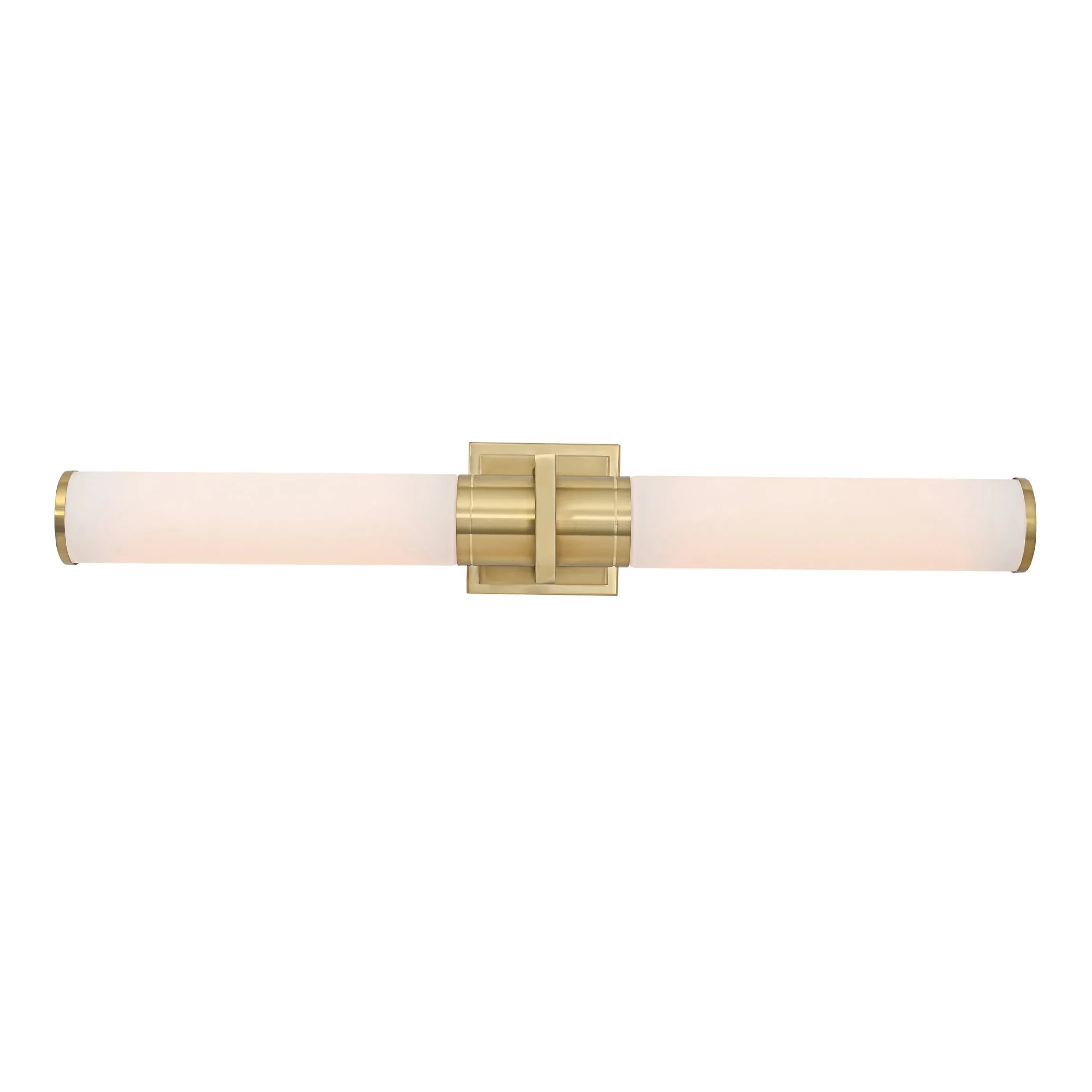 Positano - 2-Light Bathroom Vanity Light - White Glass/Satin Brass