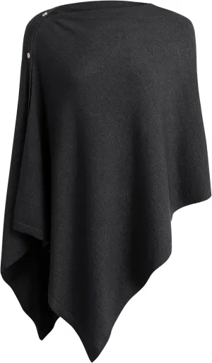 PULI Women's Versatile Knitted Shawls Scarf Poncho Sweater with Buttons Lightweight Spring Summer Fall Wraps