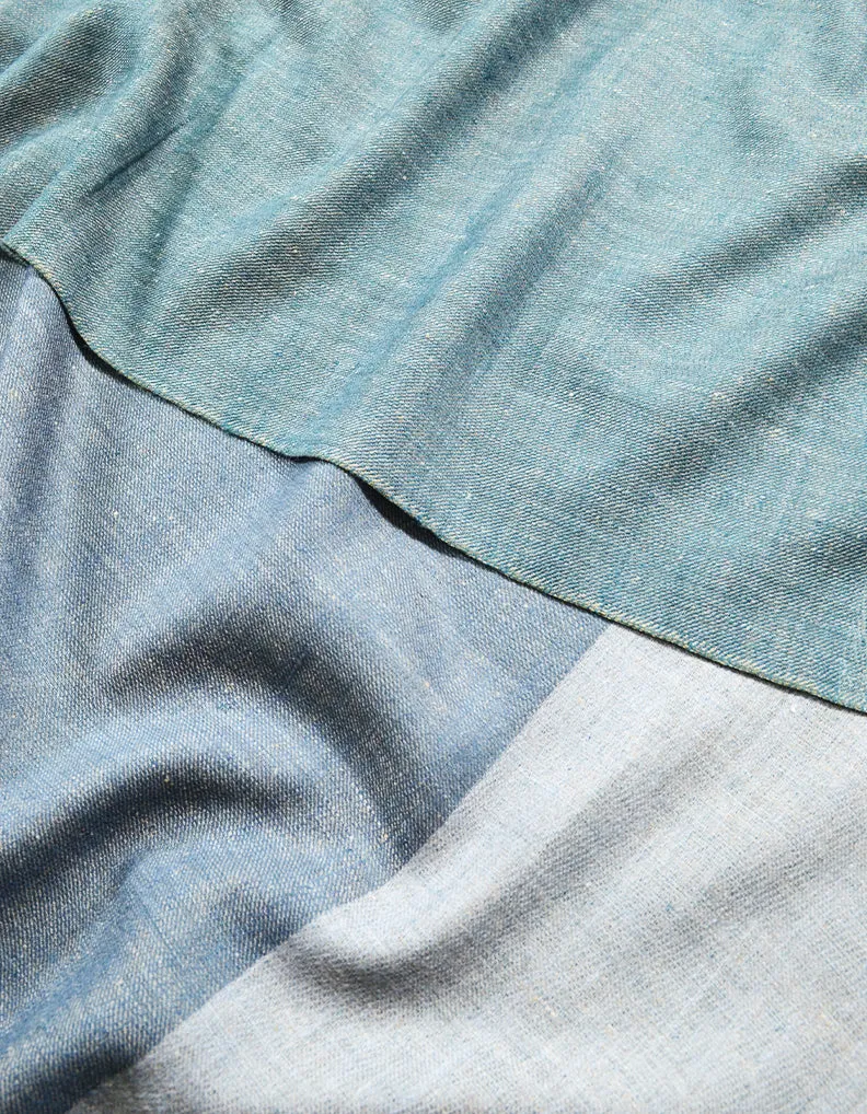 Reversible Pashmina Shawl In Hues Of Blue 6950
