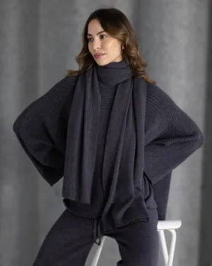 Ribbed Shawl | Charcoal