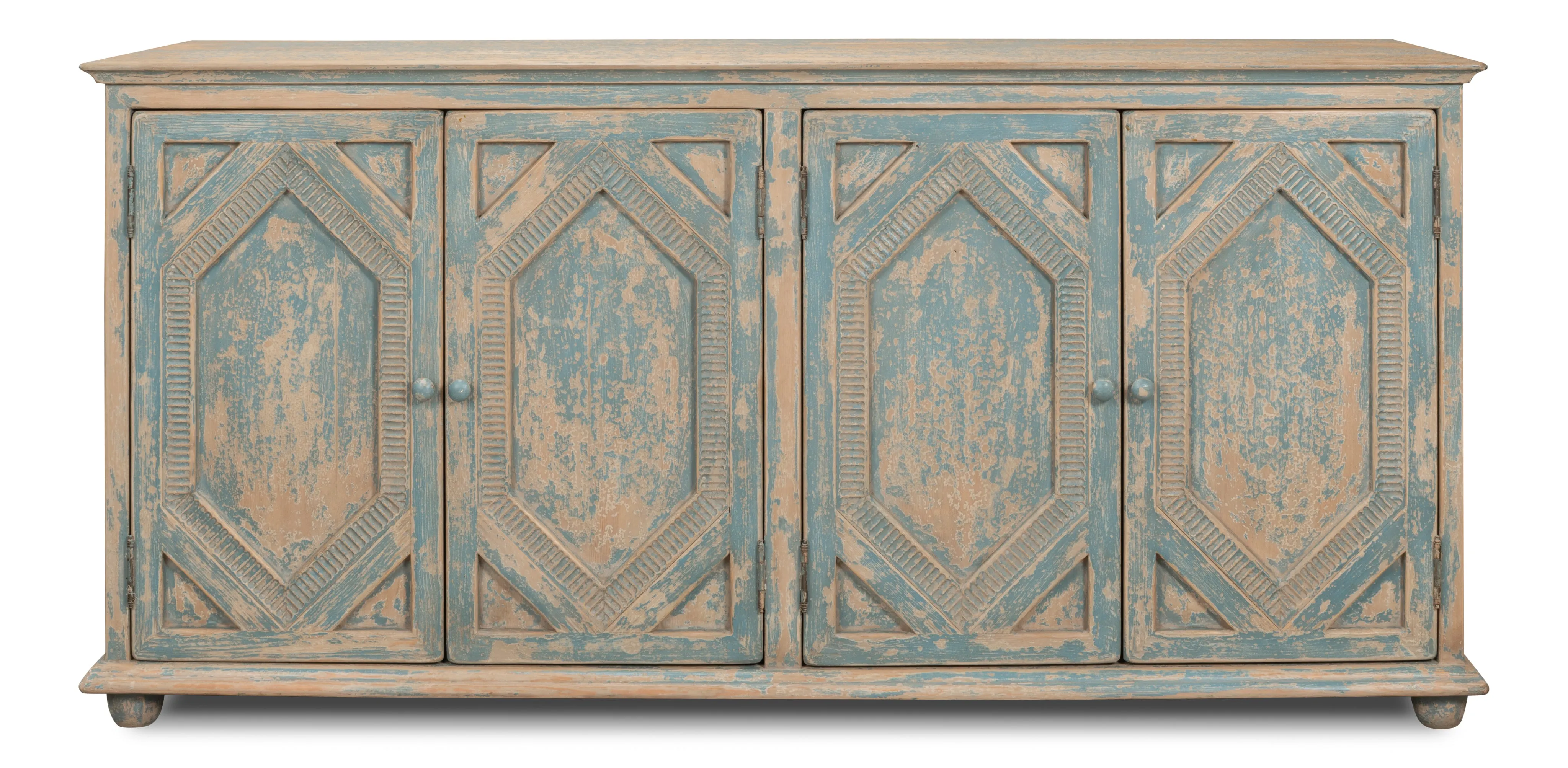 Sarreid - Four Diamonds Sideboard  Blue - Blue - Traditional