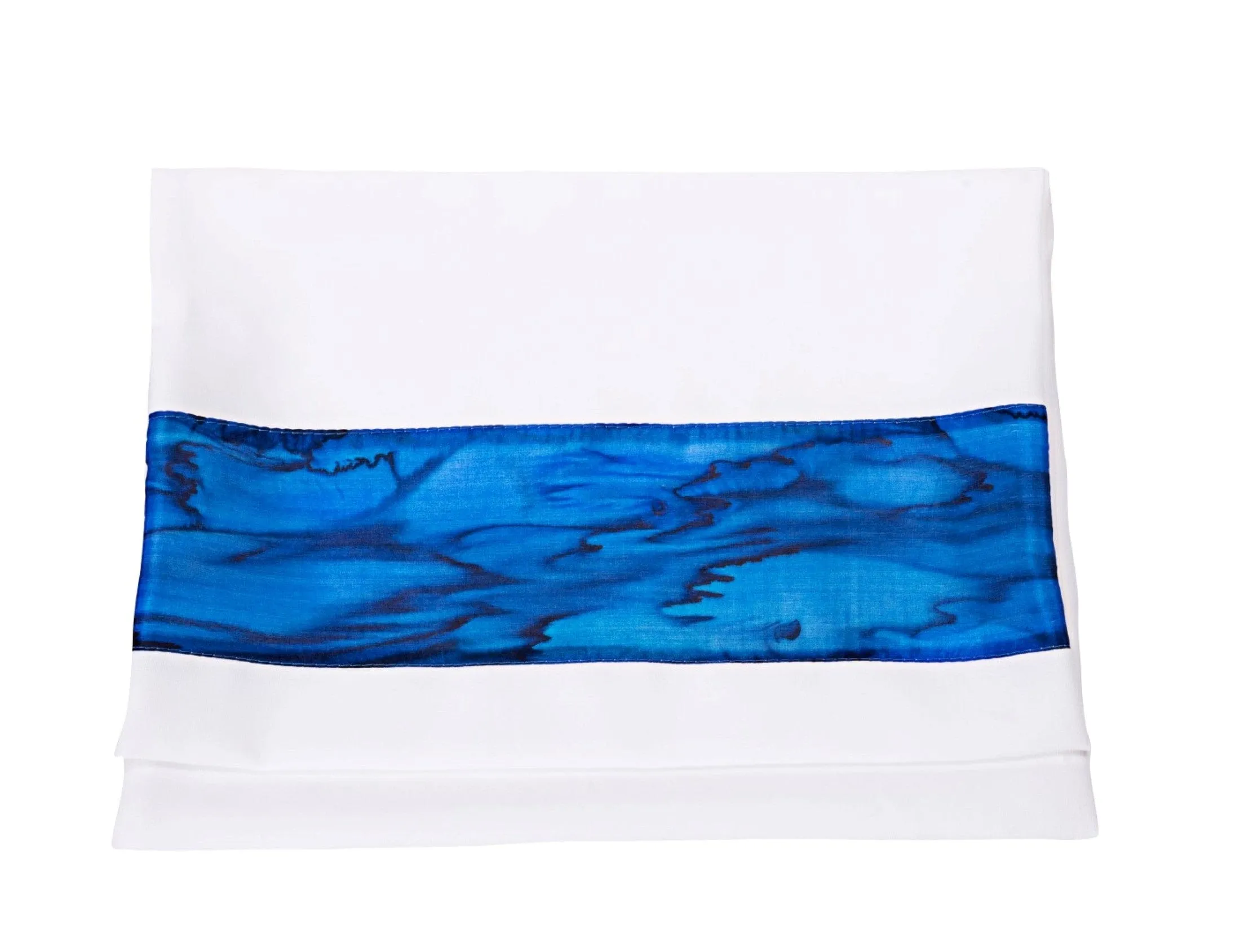 Sea Blue Silk Stripes Girls Tallit, Bat Mitzvah Tallit, Sheer Tallit for Girl, Silk Tallit, Feminine Tallit, Women's Tallit Prayer Shawl
